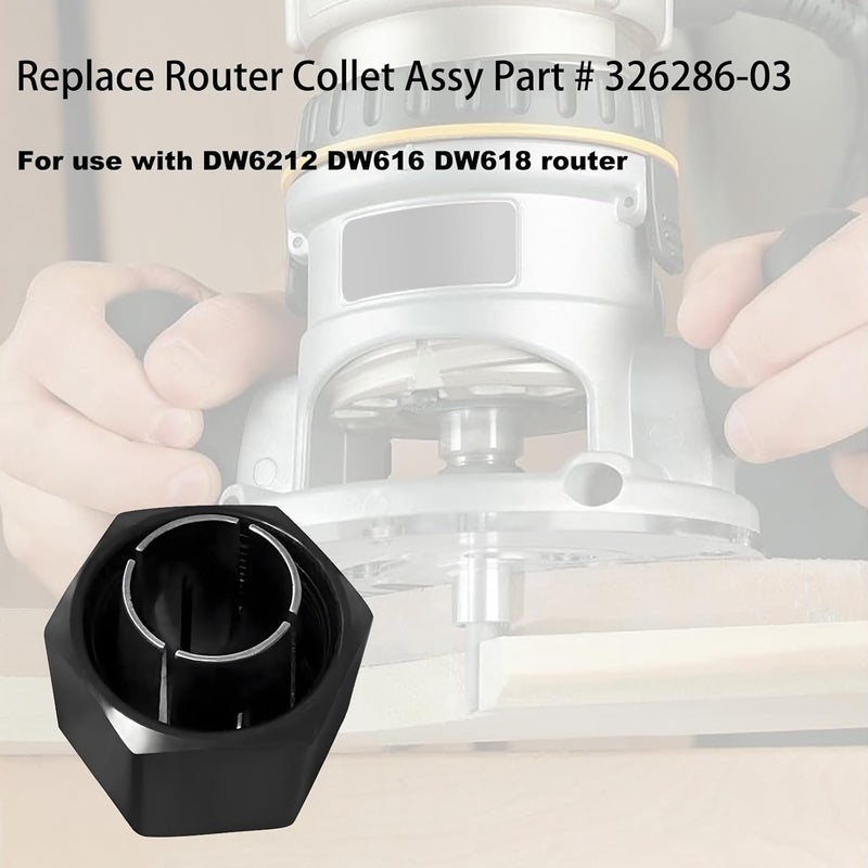 Yutacorex قضيب توصيل 1/2" لجهاز التوجيه Dewalt DW616 DW618PKB DW618 DW618B3 DW618M DW621 DW618D، يناسب جهاز Bosch 1617EVS MRF23EVS MRC23EVSK MRP23EVS 1619EVS رقم القطعة 326286-03، 2610906284، RC050DW - Image 5